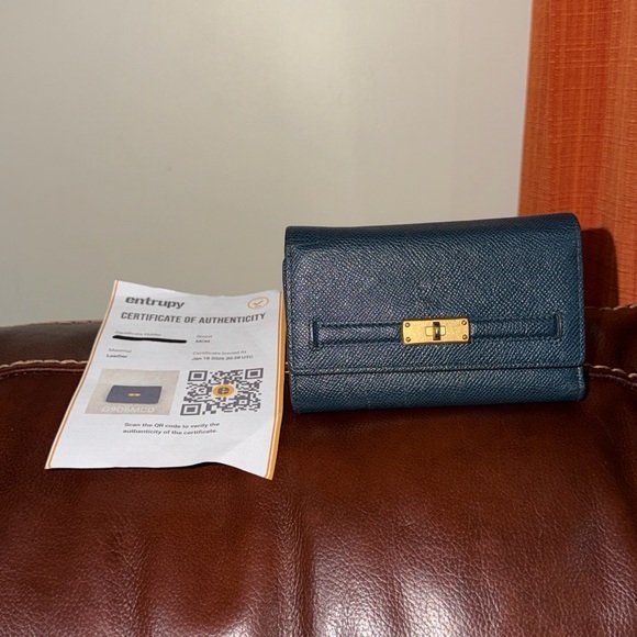 MCM Handbags - ‼️Authentic MCM Blue Leather Trifold Wallet